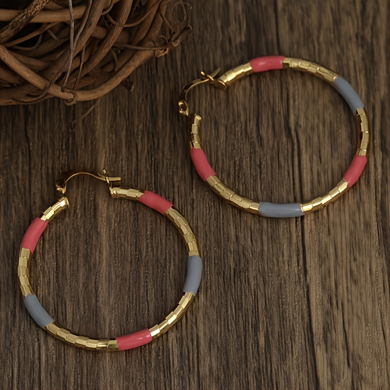 Stylish Geometric Square Colored Earrings